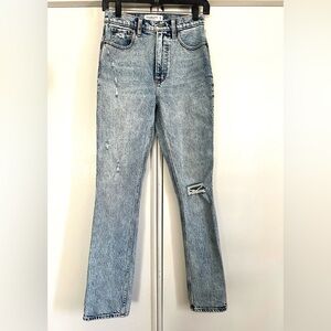 Abercrombie & Fitch The ‘90s Skinny High Rise Denim Jeans Distressed Size 2R